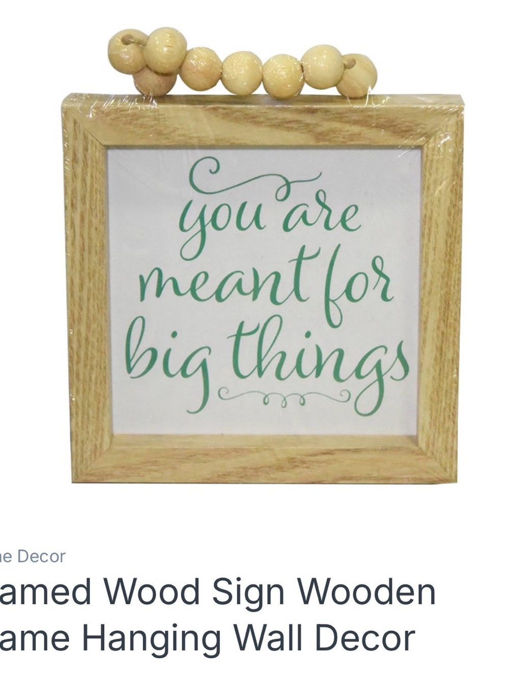 Source Unknown Natural Wood Framed Sign with Green Script